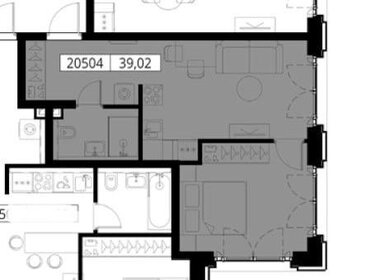 Квартира 39 м², 2-комнатная - изображение 1