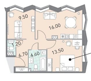 Квартира 60 м², 2-комнатная - изображение 1