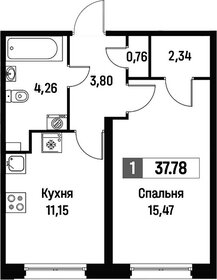 Квартира 37,8 м², 1-комнатная - изображение 1