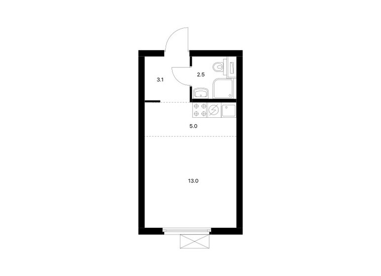 24 м², квартира-студия 9 630 000 ₽ - изображение 1