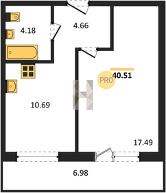 Квартира 41 м², 1-комнатная - изображение 1