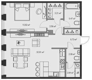 Квартира 73,5 м², 1-комнатная - изображение 1