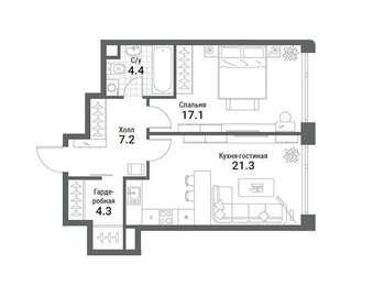 Квартира 54,3 м², 2-комнатная - изображение 1