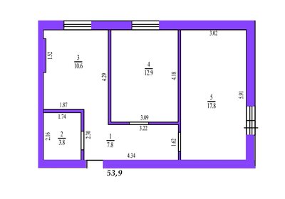 54 м², 2-комнатная квартира 3 150 000 ₽ - изображение 68