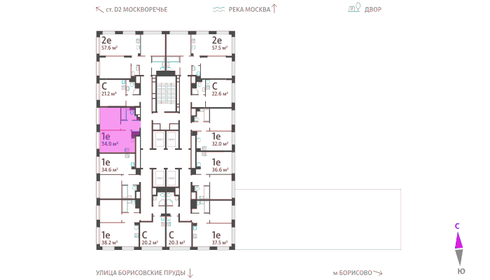 34 м², 1-комнатная квартира 13 624 310 ₽ - изображение 20