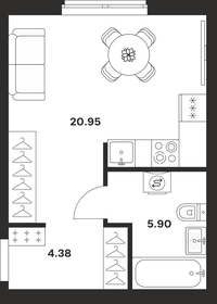 Квартира 31,2 м², студия - изображение 1