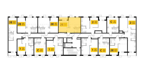 42 м², 2-комнатная квартира 8 400 000 ₽ - изображение 15