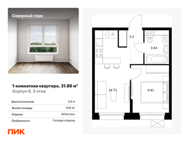 Квартира 31,9 м², 1-комнатная - изображение 1