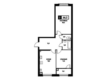 66,2 м², 2-комнатная квартира 5 825 600 ₽ - изображение 15