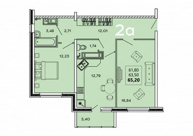 62,6 м², 2-комнатная квартира 4 980 000 ₽ - изображение 15