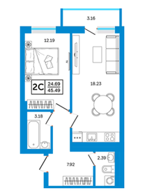 49 м², 2-комнатная квартира 5 690 000 ₽ - изображение 36