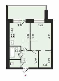 Квартира 45,7 м², 1-комнатная - изображение 1