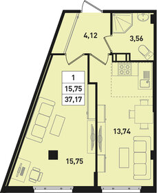39,1 м², 1-комнатная квартира 4 500 000 ₽ - изображение 42