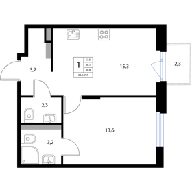 56,7 м², 3-комнатная квартира 6 800 000 ₽ - изображение 126