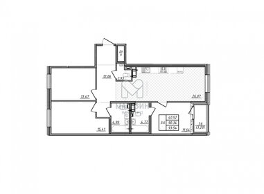 Квартира 91,9 м², 3-комнатная - изображение 1