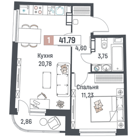 41,8 м², 1-комнатная квартира 7 020 720 ₽ - изображение 3