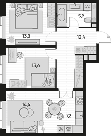 93 м², 3-комнатная квартира 26 000 000 ₽ - изображение 115