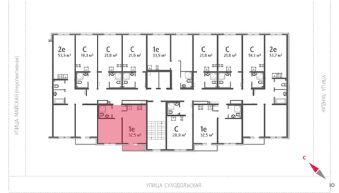 32,5 м², 1-комнатная квартира 4 193 280 ₽ - изображение 19