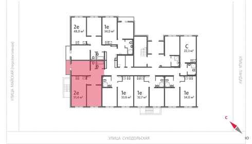 Квартира 51,4 м², 2-комнатная - изображение 2