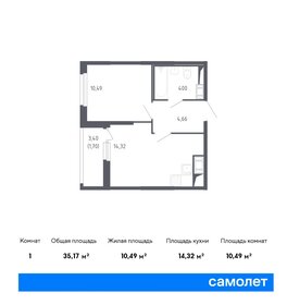 Квартира 35,2 м², 1-комнатная - изображение 1