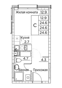 Квартира 24,6 м², студия - изображение 1