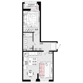40,2 м², 1-комнатная квартира 12 366 200 ₽ - изображение 72
