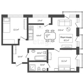 70,4 м², 2-комнатная квартира 9 800 000 ₽ - изображение 82