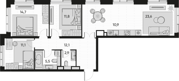 524 м², 5-комнатная квартира 199 000 000 ₽ - изображение 164