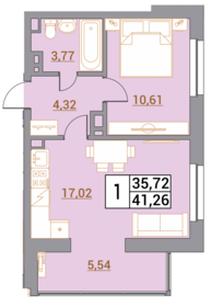 41,6 м², 1-комнатная квартира 4 246 260 ₽ - изображение 21