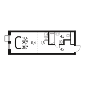 25,7 м², квартира-студия 7 417 020 ₽ - изображение 39