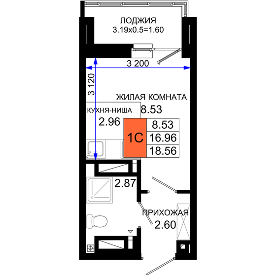 18,6 м², квартира-студия 2 691 200 ₽ - изображение 8