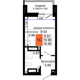 18,6 м², квартира-студия 2 691 200 ₽ - изображение 1