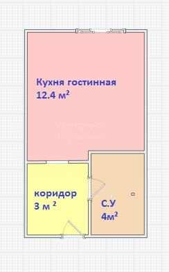 19,2 м², квартира-студия 4 999 000 ₽ - изображение 1