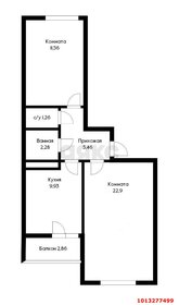 Квартира 56,2 м², 2-комнатная - изображение 1