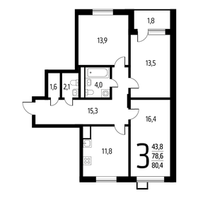 79 м², 3-комнатная квартира 15 500 000 ₽ - изображение 80