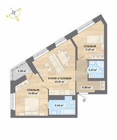 71,8 м², 2-комнатная квартира 6 100 000 ₽ - изображение 17