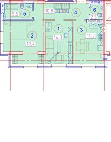 Квартира 67,2 м², 2-комнатная - изображение 5