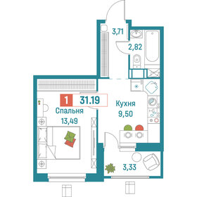 Квартира 31,2 м², 1-комнатная - изображение 1