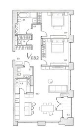 116 м², 3-комнатная квартира 20 500 000 ₽ - изображение 71