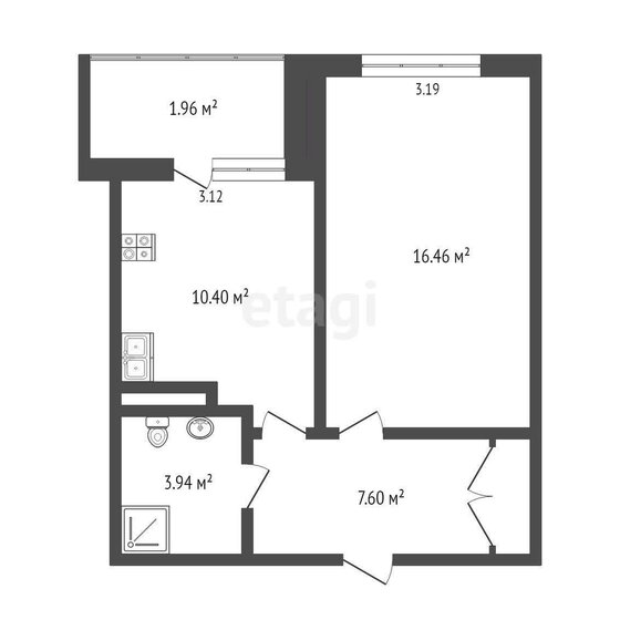 38,1 м², 1-комнатная квартира 6 500 000 ₽ - изображение 1