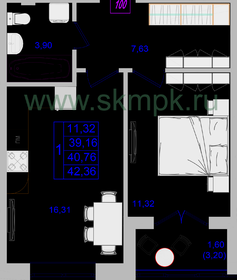 51,6 м², 1-комнатная квартира 9 300 000 ₽ - изображение 43