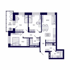 Квартира 80,8 м², 3-комнатная - изображение 2