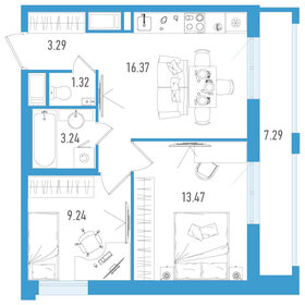 60 м², 2-комнатная квартира 7 950 000 ₽ - изображение 43