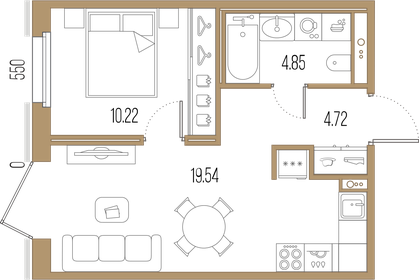40,1 м², 1-комнатная квартира 16 412 760 ₽ - изображение 26