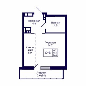 Квартира 32,5 м², 1-комнатная - изображение 1