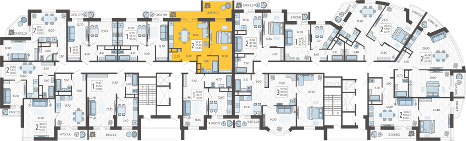 70 м², 2-комнатная квартира 6 200 000 ₽ - изображение 66