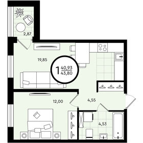 43,8 м², 1-комнатная квартира 5 220 640 ₽ - изображение 22
