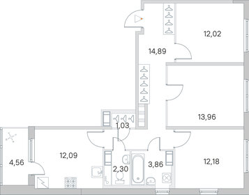 Квартира 74,6 м², 3-комнатная - изображение 1