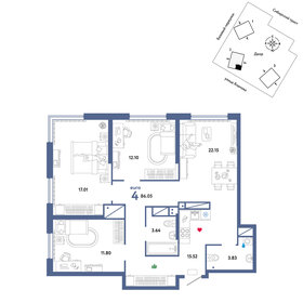 Квартира 86,1 м², 4-комнатная - изображение 1