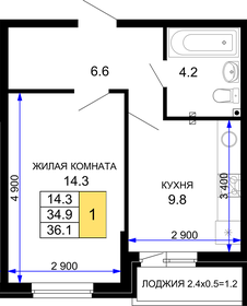 32,4 м², 1-комнатная квартира 3 900 000 ₽ - изображение 76